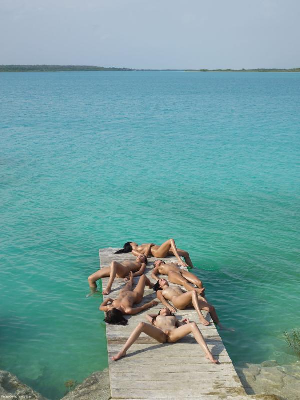 Anna S Brigi Melissa Muriel Suzie Suzie Carina 6 girls on a pier #31