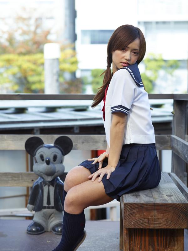 Mayuko Japanese school uniform #3